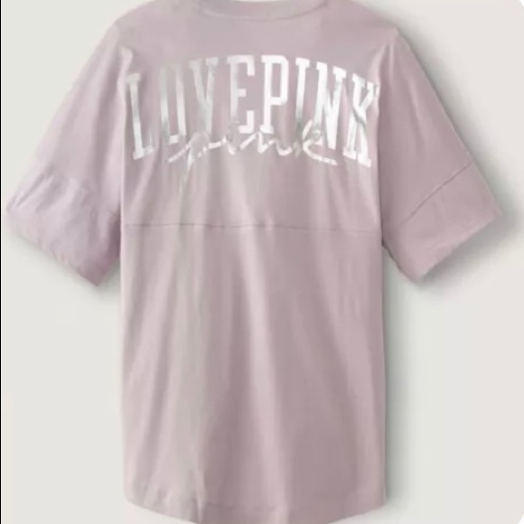 Victoria Secret Pink large XLarge Varsity Short
Sleeved Bling Tee Huge Back VS - Picture 4 of 11